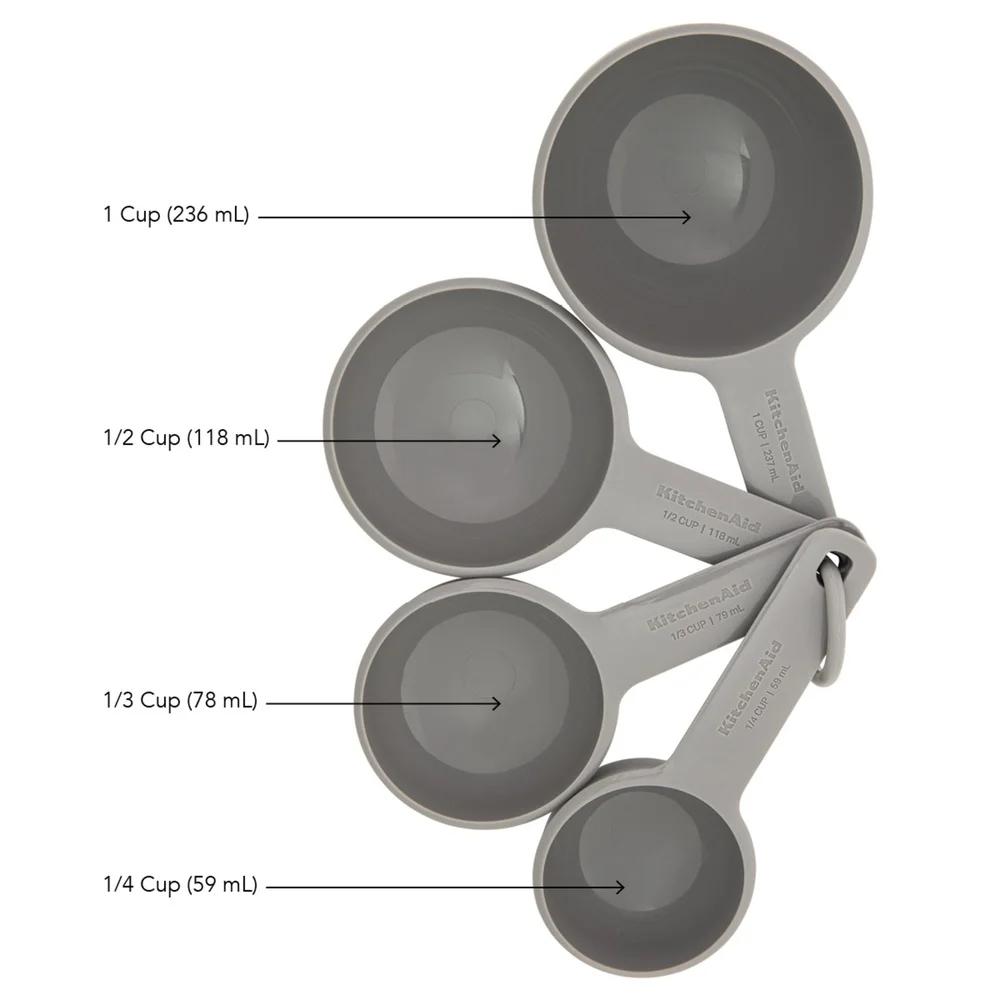 9 Piece Measuring Cups and Spoons Set Wet and Dry Ingredients Soft Grip Dishwasher Safe Easy Read Measurements Essential Kitchen