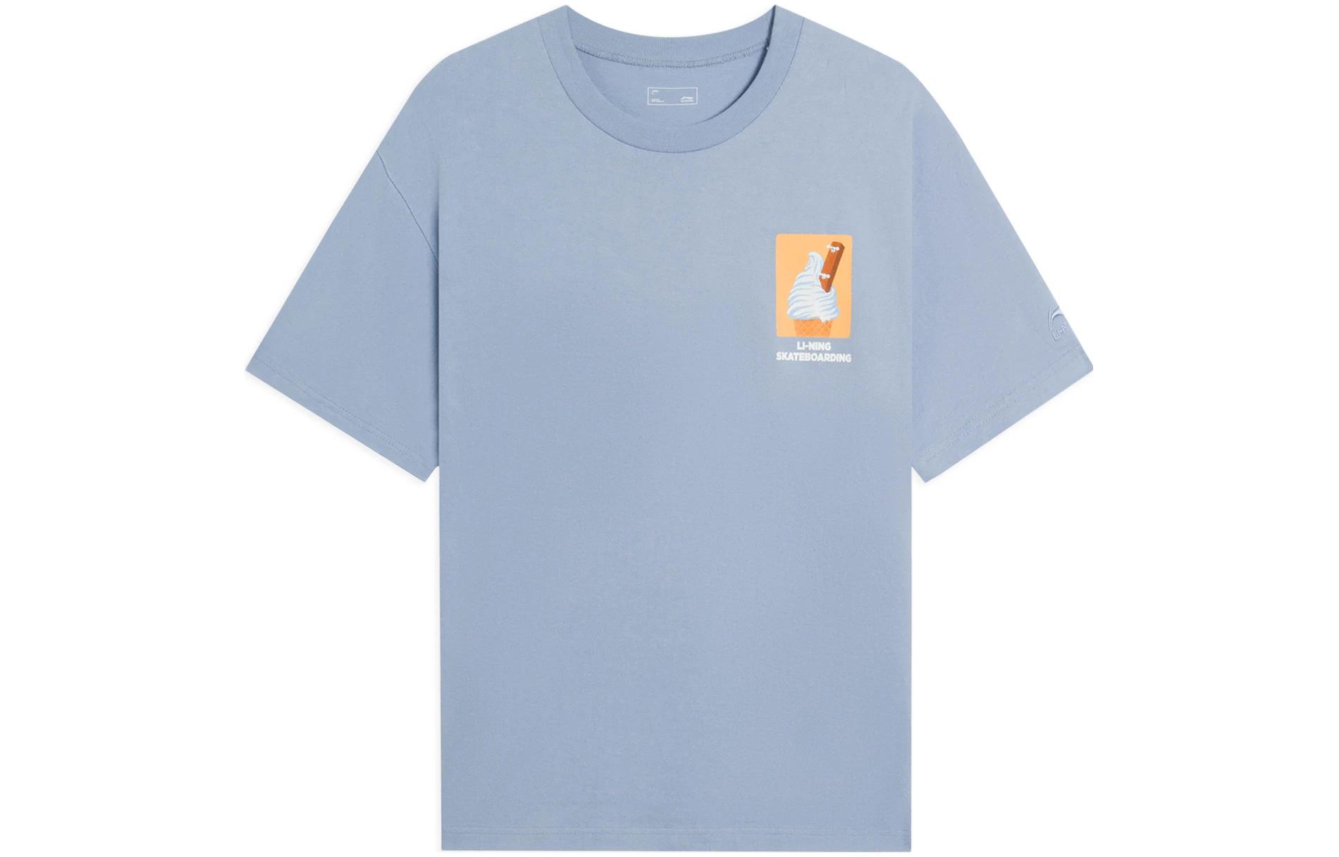 Li Ning x Phil Hackett T Shirt Unisex Soft Gray Blue AHSS859-1 L