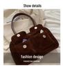2025 Autumn/Winter Retro Suede Small Square Bag – Niche Design, Handheld & Underarm Style