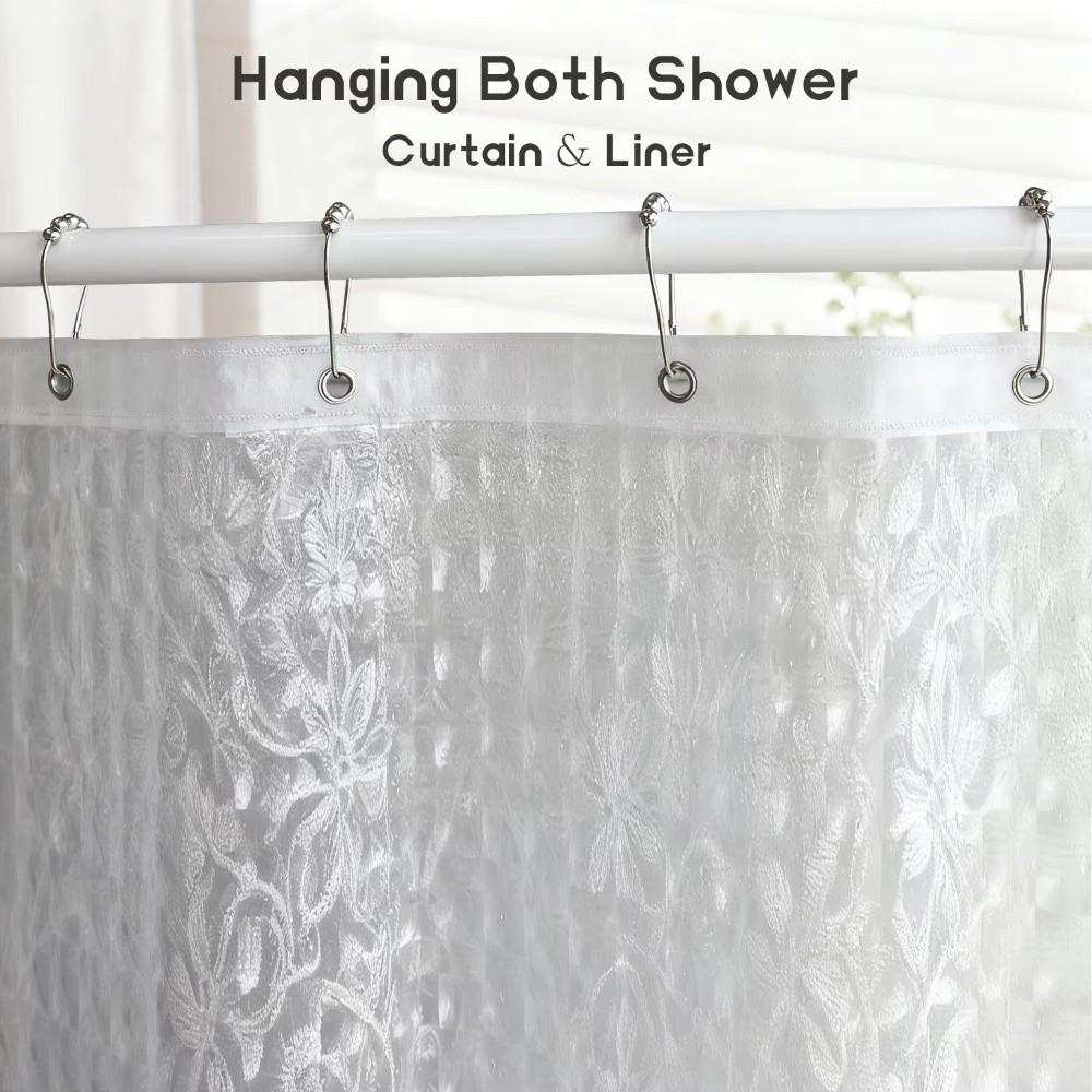 12pcs Rust Resistant Hanging Rings Hanging Design Curtain Buckles Versatile Curtain Hooks Bathroom
