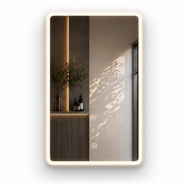 Rectangular bathroom mirror lago 80X60 CM LED lighting, heating mat