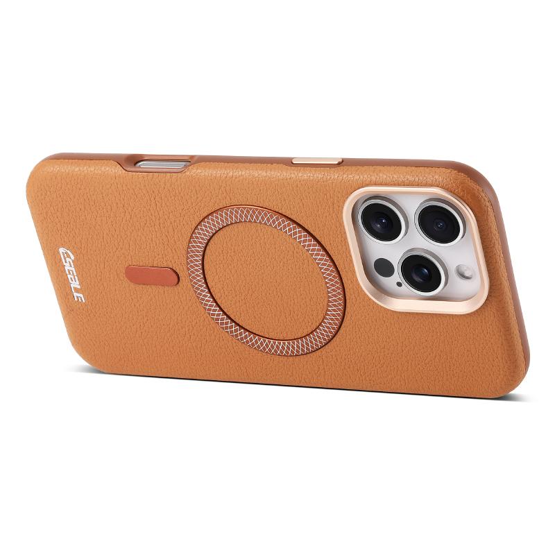 New Luxury Solid Color Leather For Magsafe Magnetic Shockproof Phone Case For iPhone 17 Pro Max 15 13 14 16 Pro Max Bumper Cover