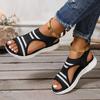 Wind spring summer fashion soft fly woven breathable flat sandals casual large size beach new women's shoes