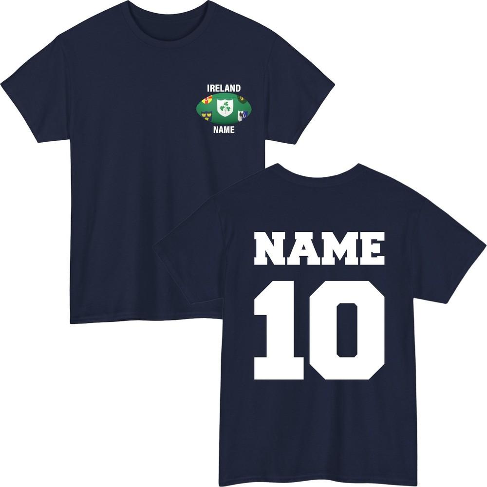 Personalised ireland rugby tshirt custom name number 6 nations fan gift top S