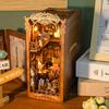 DIY Book Nook Kit Wooden Mini Doll House 3D Puzzle Model Building Bookshelf Insert Retro Booknook Decor For Gifts Bookshop Serie