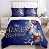 Alice im Wunderland Druck 3-teiliges Bettwäsche-Set Bettbezug mit 2 Kissenbezügen Zuhause Geburtstagsgeschenk