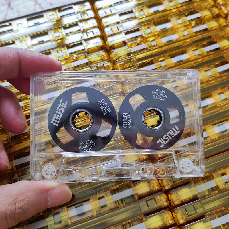 

Двухсторонняя металлическая кассета с маленьким отверстием, ретро-пустая аудиокассета, катушечные кассеты ручной работы