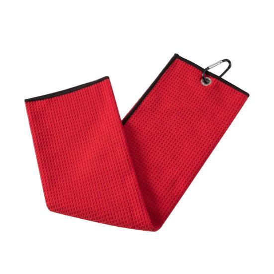 Golf Towel Sweat Absorption Perforated Superb Clean Ability Non-fluffy with Carabiner Clip Efficient