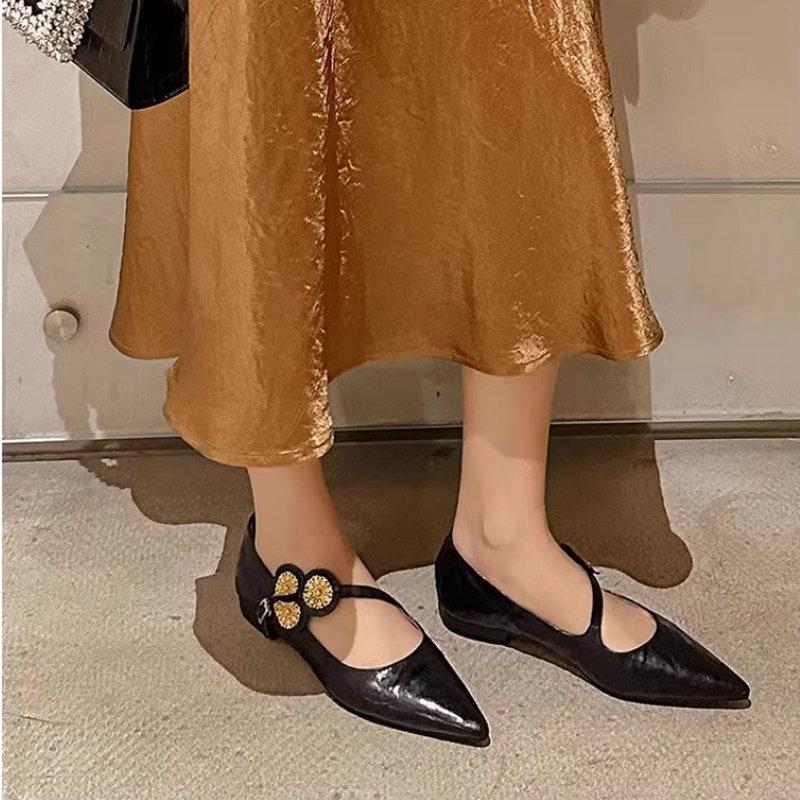 Fashion Flat Shoes for Women 2025 Spring Autumn French Fashion New Pointed Toe Loafers Women Ladies Shoes Luxury