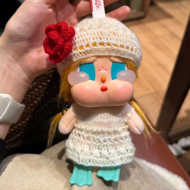15cm Crybaby Doll Outfit Rose Beach Vacation Set Hat Skirt Cotton Dress Collectible Vinyl Figure
