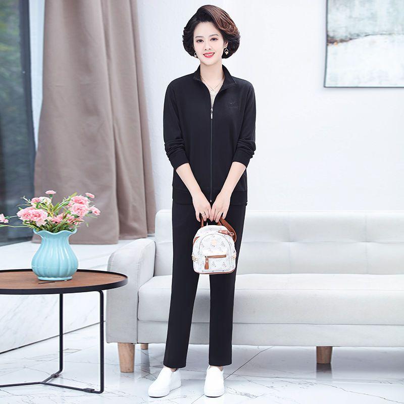 

Женский весенний модный спортивный костюм, повседневный костюм-толстовка из двух частей для бега XL чёрный