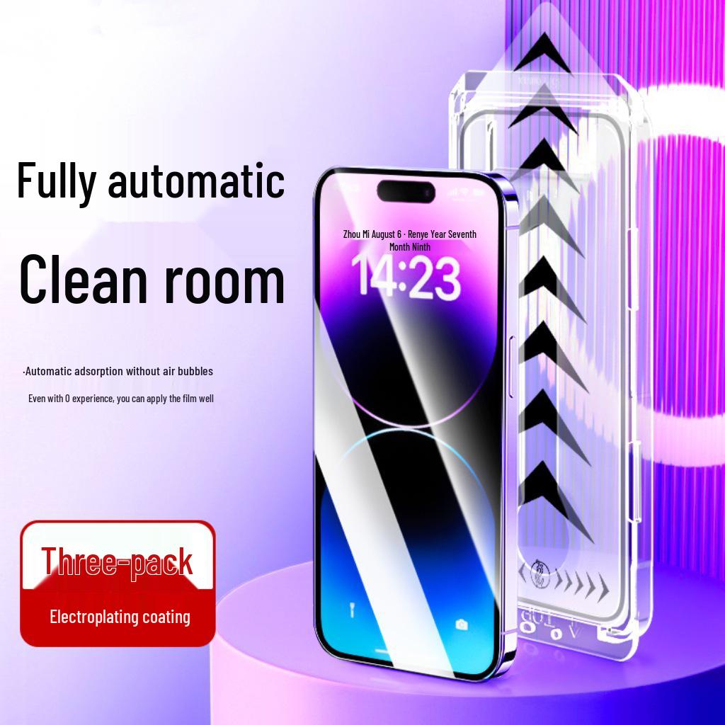 Apple 16 Pro Max Anti-Fingerprint Tempered Glass Film Applicator with Dust-Free Chamber