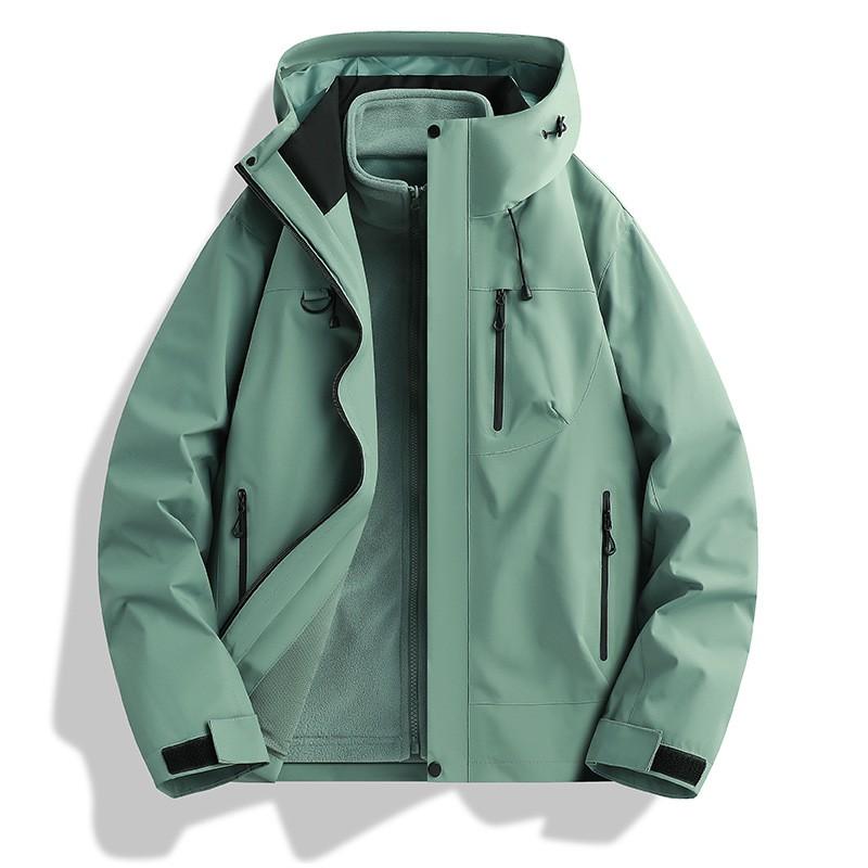 Men Women 3-in-1 Waterproof Windproof Hiking Jacket With Removable Fleece Liner Mountain Trekking Camping Travel