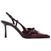 Zara Pu Fashionable Temperament Buckle Strap Pointed Toe High Heels Women High Heels Burgundy 13209410