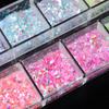 12 Grids Aurora Chameleon Nail Glitter Flakes Irregular Crystal Glass Sequins Powder Shiny Mermaid Paillette Nail Art Decoration