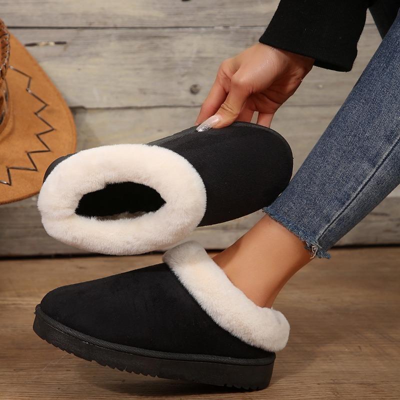 Fashion 2024 Fashionable Winter Cotton Slippers for Women New Thickened Warm Boots Outdoor Non-slip Household Cotton Shoes