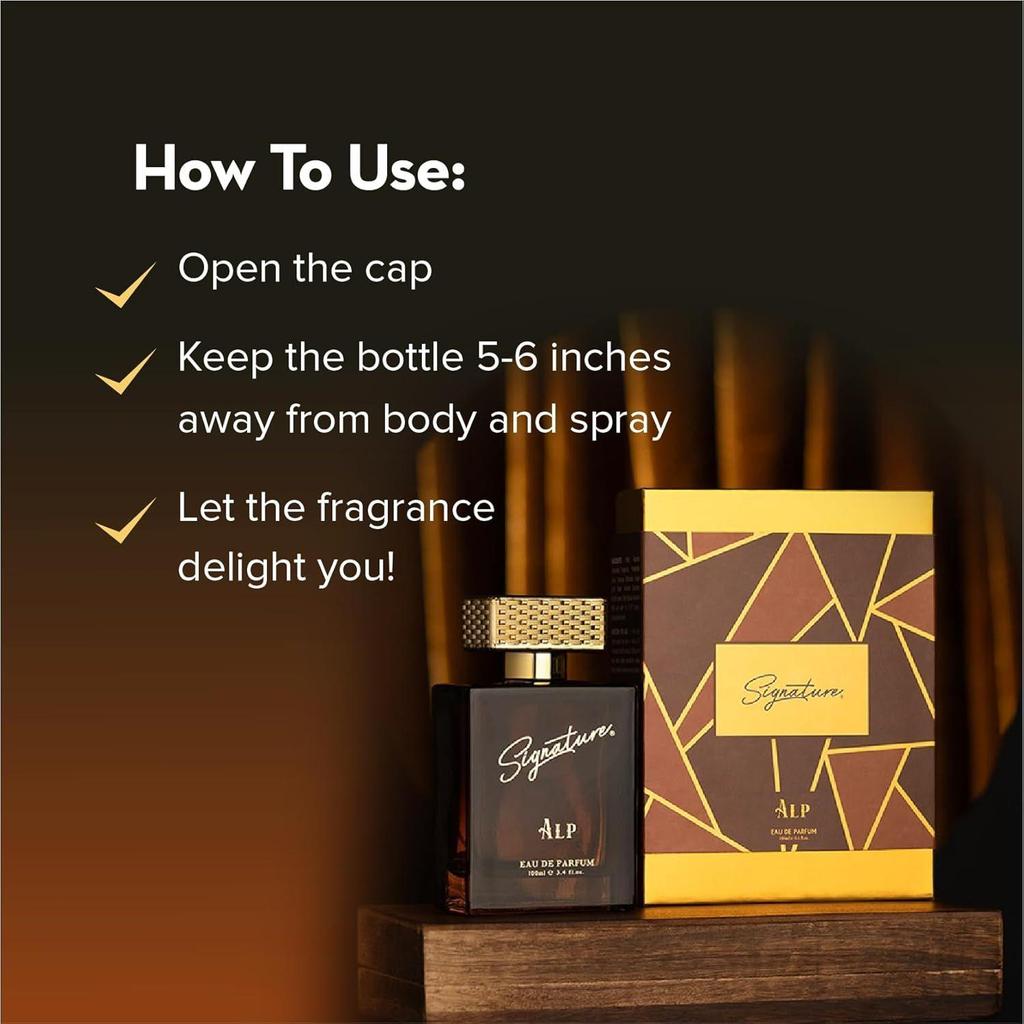 Signature Aura - ALP Eau De Parfum Men - 100ml | Long Lasting Perfume for Men | Luxury Everyday Wear Fragrance Gift for Him