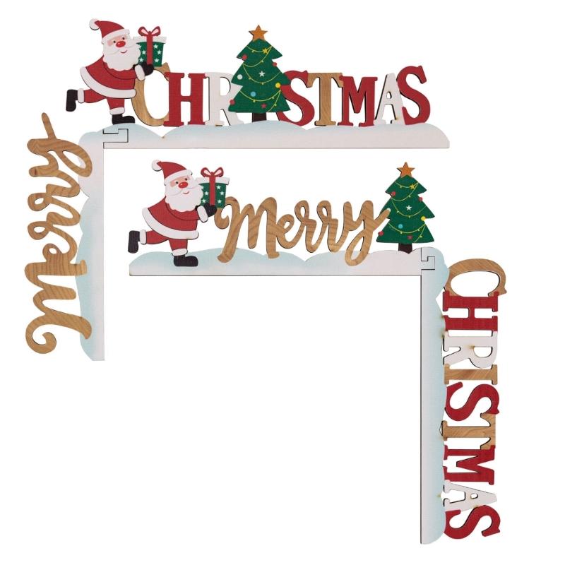 

Christmas Charm Corner Door Frame Decor Wooden Aesthetic Decorations Wall Hanging Ornament Signs for Home Cabinet 1