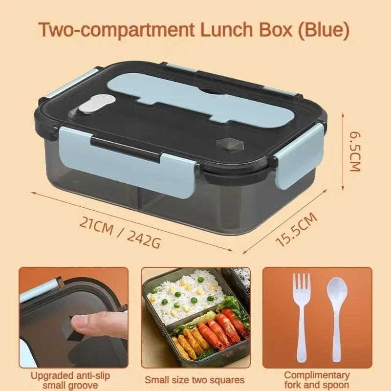 Compartment 1500ML Portable Lunch Box Kids Students Office Bento Box with Fork and Spoon Microwave Food Storage Container