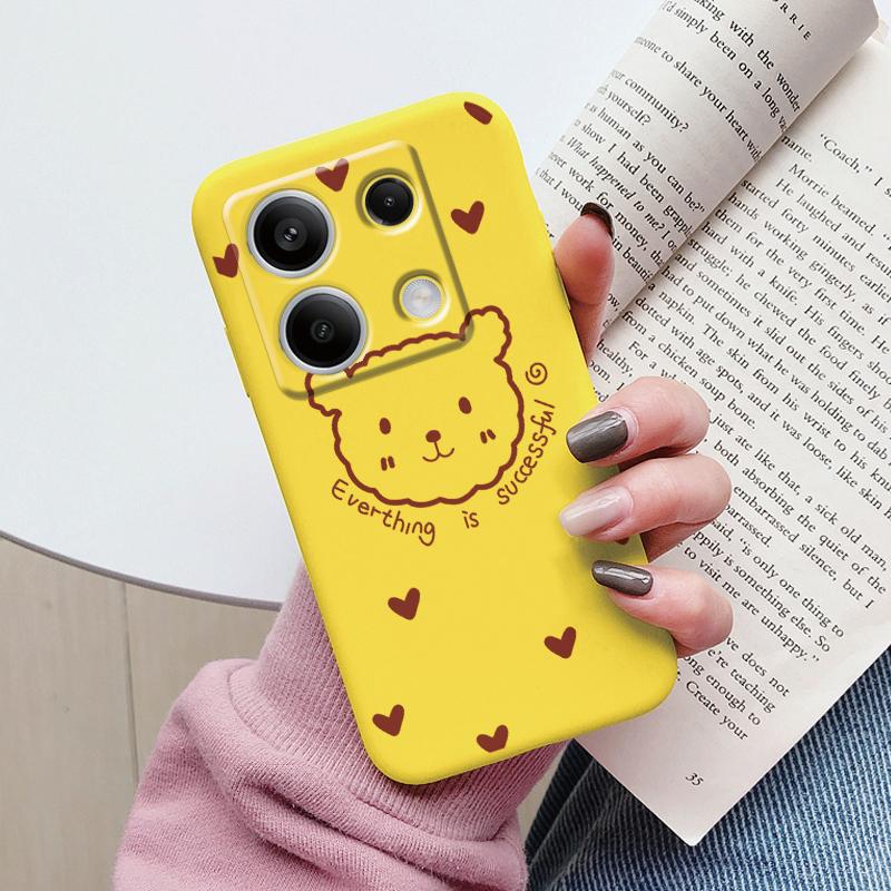 Case For Redmi Note 13 Pro 4G 5G Cute Heart Flower Back Cover Soft Silicone Matte Protective Fundas For Redmi Note13 Pro Bumper