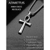 Silver 925 Coptic Egyptian Ankh Pendant Protection Jewelry for Men with Rolo Chain - Unique Gift