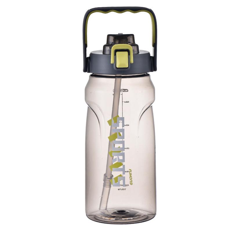 Water bottle large capacity plastic water cup men's and women's sports kettle 1000ml large out portable straw pc cup