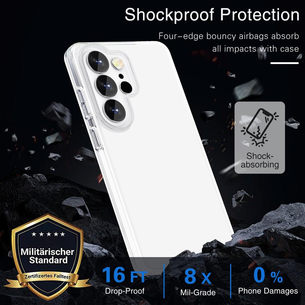 For Samsung Galaxy S26 Ultra Case PC + TPU Shockproof Clear Phone Cover