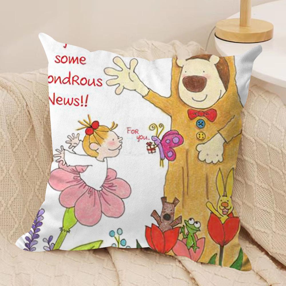 C-Coco and Wondrous Gang Cushion Cover Silky Short Plush Double-Sided Printed Pillow Case for Sofa All Seasons Home Decor Gift