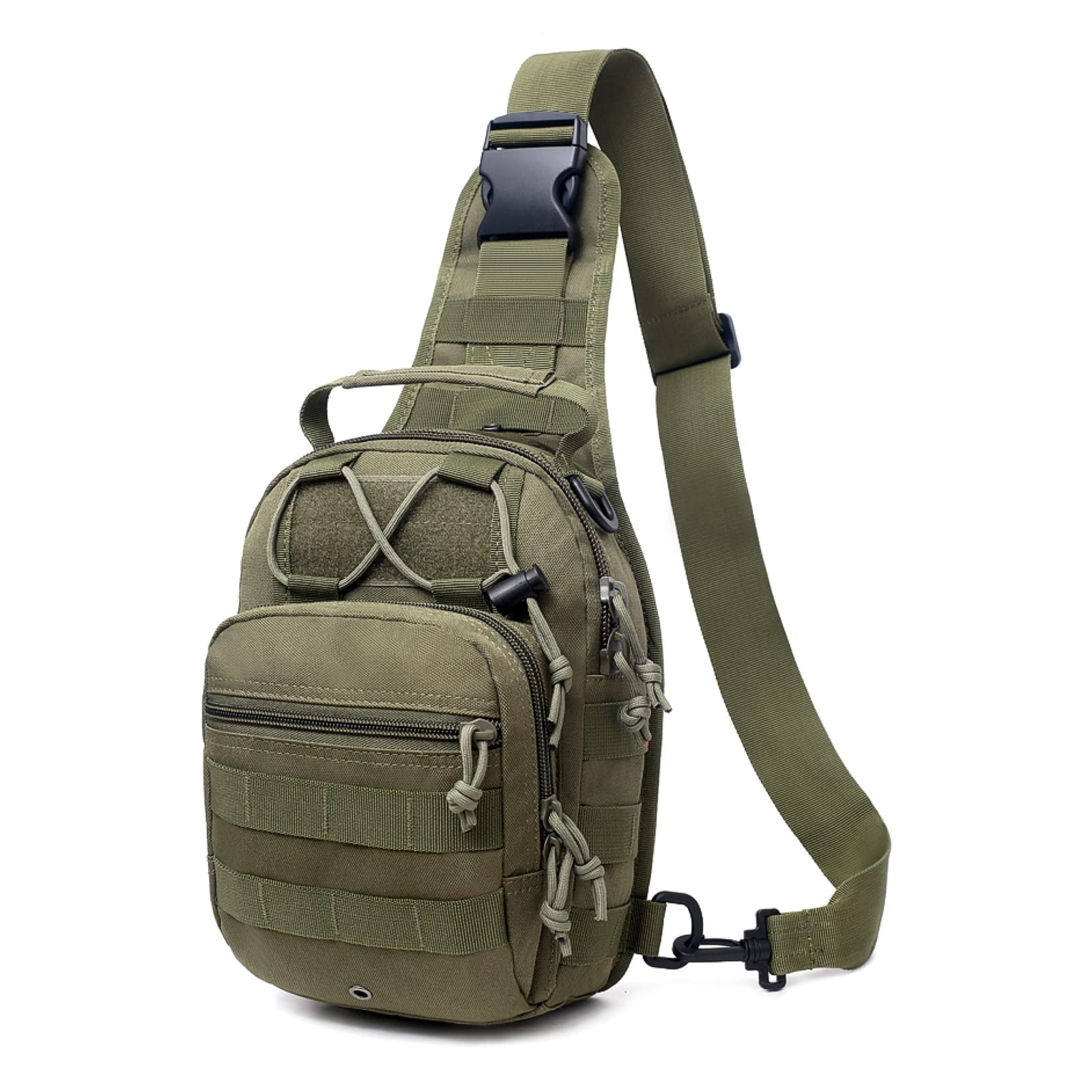 

TRIWONDER MOLLE System Shoulder Large Waist Crossbody Sports Military Tactical Pouch Men s Bag, Capacity, One-Shoulder Bag, Bag, Bag, (Green)