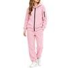 Kids Zip Hoodie and Jogger Pants Set - Two Piece Track Suit, Color Casual Outfit for Boys Girls