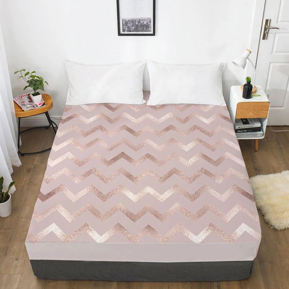 Mattress Cover Fitted Sheets With Elastic Band Bedsheet Bed Sheet Linens 160X200/200X220CM Size 3D Printed Pink Cactus