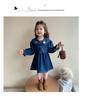 2025 Girls' Stylish Denim Two-Piece Dress Set for Spring/Autumn