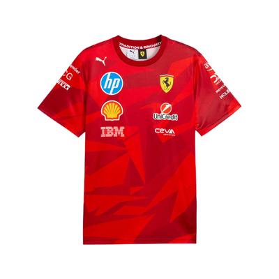 Puma Scuderia Ferrari HP 20° Anniversario Stampa Replica Rossa Girocollo Maglietta da Corsa Uomo Top 763956-01