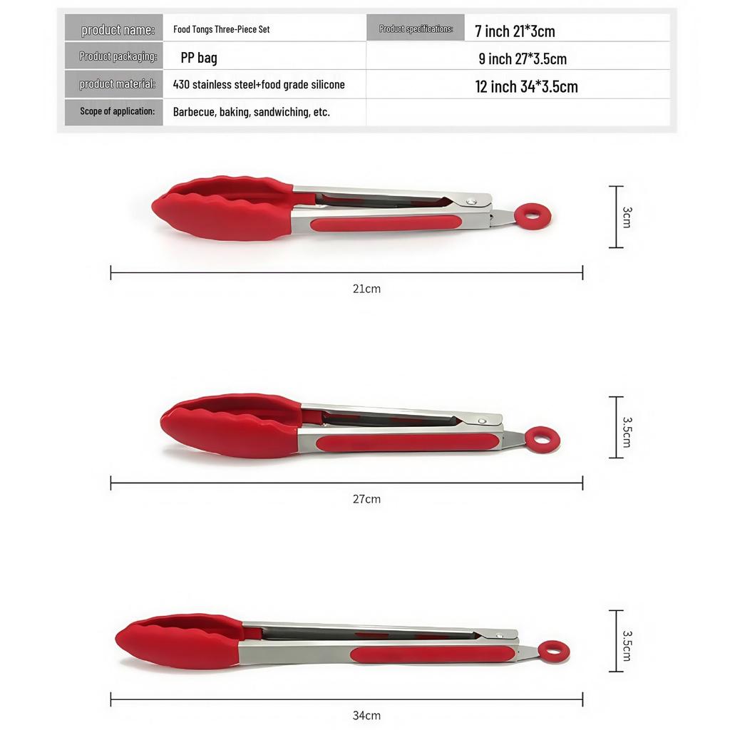 Stainless Steel Anti-Scalding BBQ and Bread Tongs