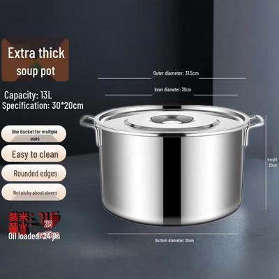 Olla de Sopa Comercial de Acero Inoxidable FATTBAO con Tapa