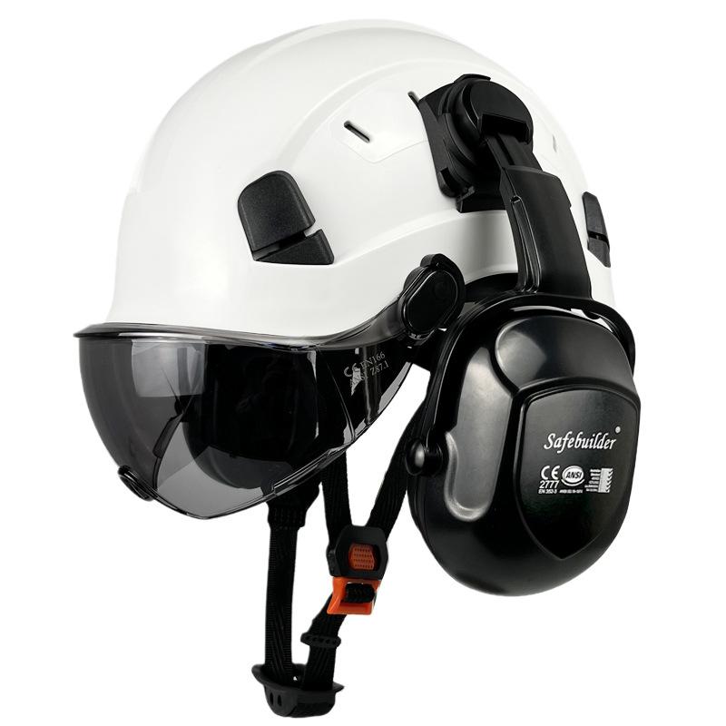 Augenschutz und bruchsichere Baustellenhelme Geräuschreduzierende Kapselgehörschützer Bau Schutz-Kopfbedeckung