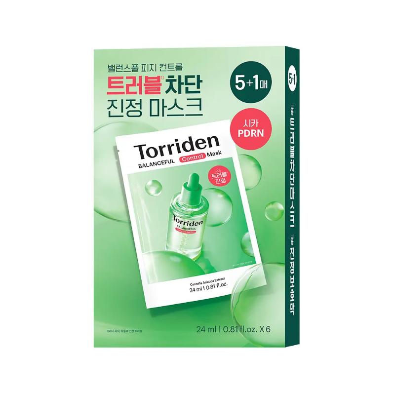 TORRIDEN Balanceful Cica Control Mask Special Set 6 Sheets + CORTIS Photocards 4pcs | Soothing & Sebum Control Sheet Mask 24ml Each
