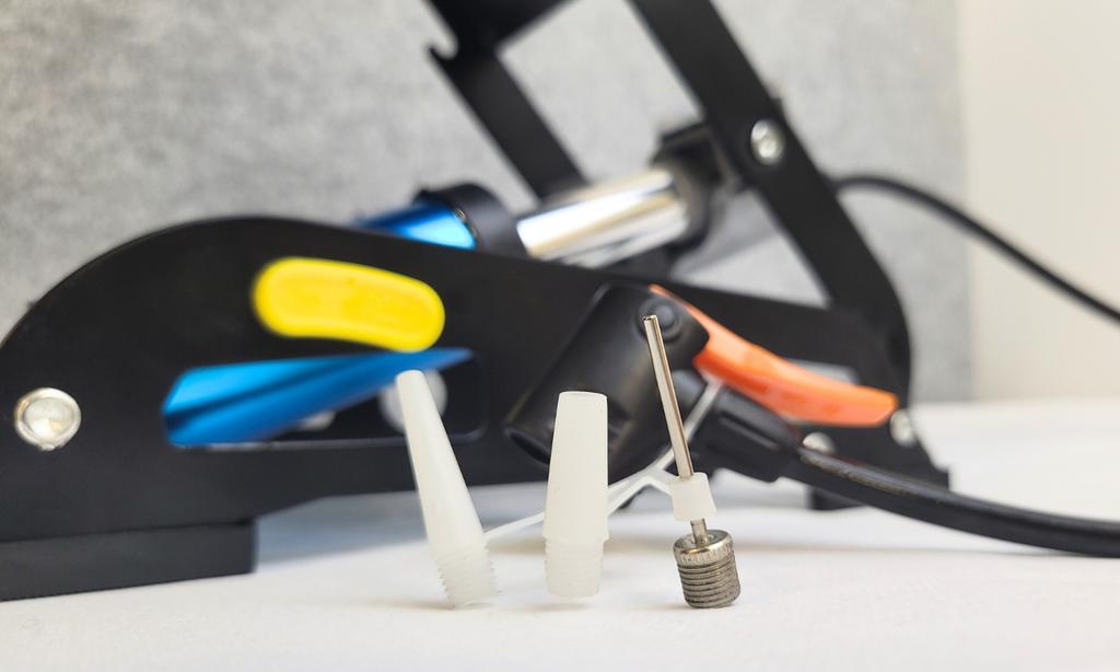 Strong foot pump with pressure gauge for bicycle, car, balls, bicycle mattress