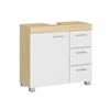 BBK503K01 Vanity Unit with 3 Large Drawers, Bathroom Cabinet, 2 Compartments Behind the Door, Bathroom Cabinet with Feet, 30 X 70 X 64 Cm