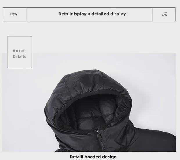 Men's Trendy Hooded Winter Cotton Jacket - Large Size