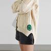 Ganni Ruffled Silk Trim Floral Embellished Cardigan Women tops Beige K1577-196