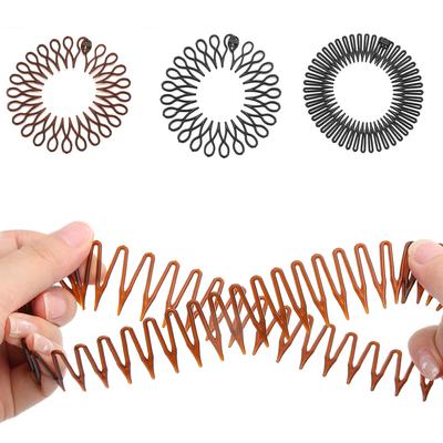Elastic Hair Band Flexible Plastic Comb Foldable Rhinestone Hair Clip Hair Accessories For Travel  Makeup Bath For Swimming