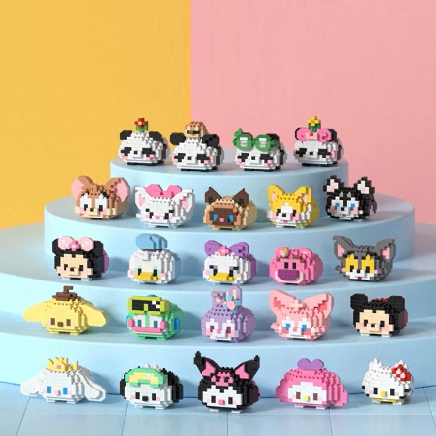 Disney Sanrio Mini Building Blocks Anime Figure Diamond Bricks Mickey Minnie Donald Duck Hello Kitty DIY Toys Festival Gifts