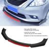 Front Bumper Lip Spoiler Splitter Kit   Aerodynamic Accessory for Car Modification(Glossy Black Red )