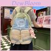 Nylon Student Backpack For Girls With Breathable Design And Geometric Pattern For School And Daily Use