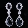 WWJ White Golden Color Party Jewellery Paved AAA Cubic Zirconia Drop Earrings