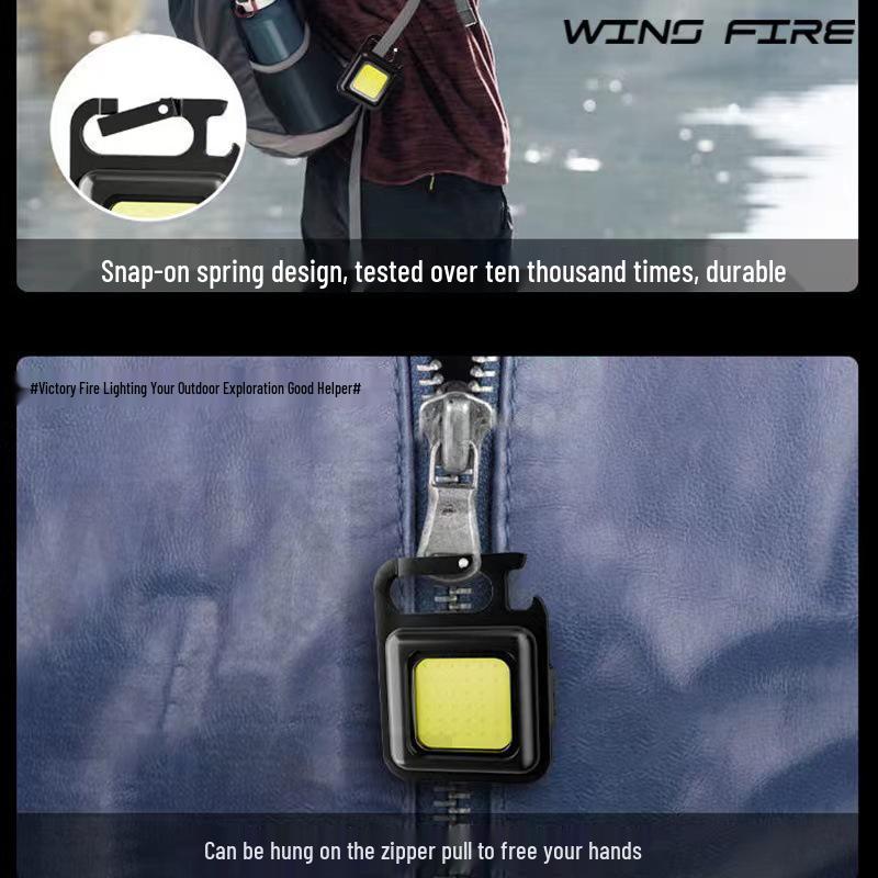 Portable USB Mini Keychain Light: High-Brightness COB for Camping, Emergency, and Outdoor Use