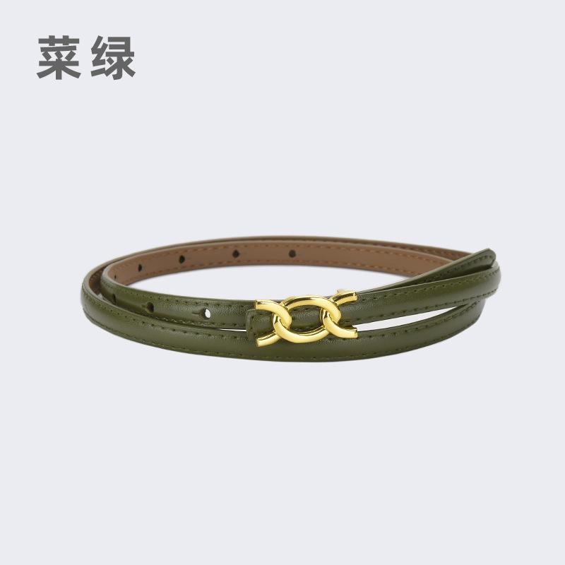 Vier Jahreszeiten Verfügbar Neuer Damen Dünner Gürtel Dekoration Anzug Mantel Mit Kleid, Rindsleder Dünner Gürtel Schlicht Und Modisch