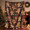 1pc Gingerbread Themed Flannel Blanket - Large Size, Soft, Lightweight, and Warm, Suitable for All Seasons - Perfect for Bed, Sofa, Office, Camping, a