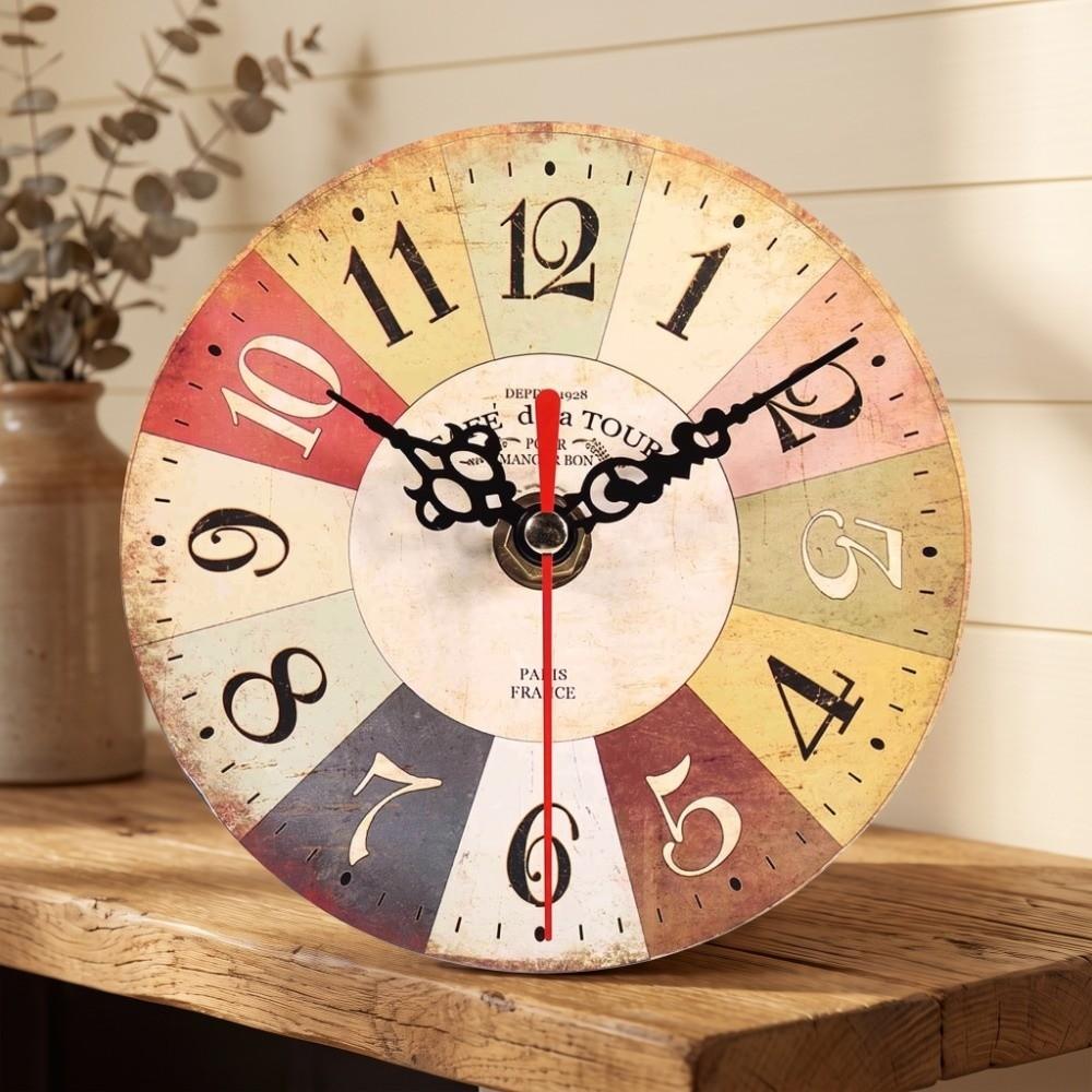 Battery Operated Wall Clock 12 Inch Wood Wall Clock Retro Decorative Wall Clock Bathroom